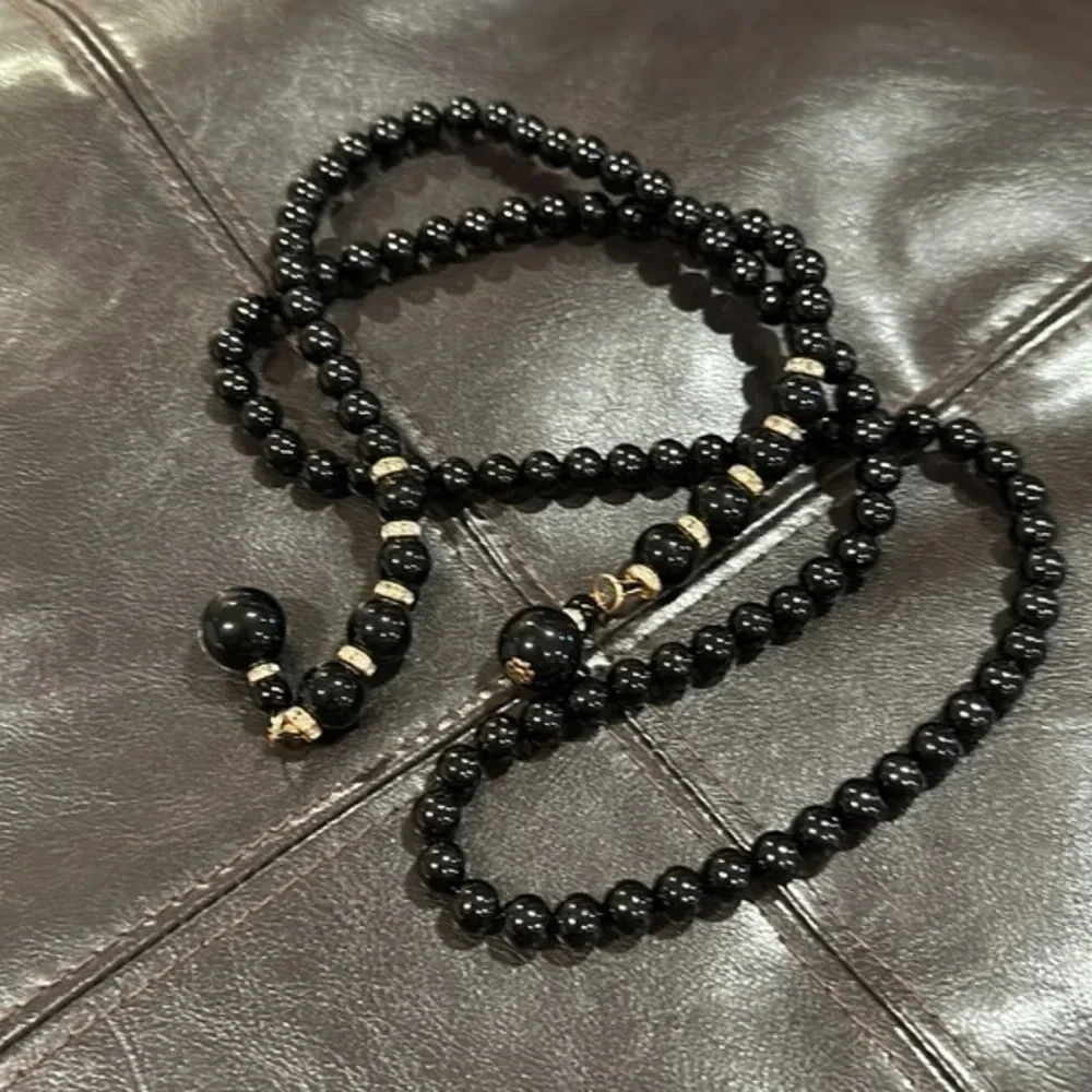 Fashion Women Long Rhinestone Pearl Belt Chain